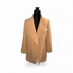 🔥 NWOT Donna Karan Peacoat Trench Coat One Button Collared Jacket Womens Sz S